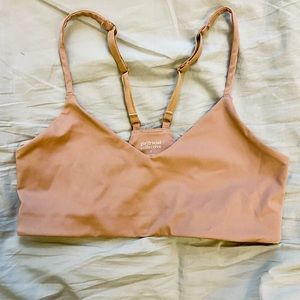 Girlfriend Collective V neck Bralette in Pebble